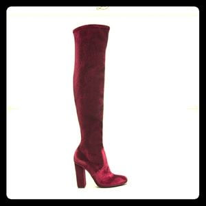 Over the knee velvet boots